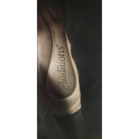 Auditions Sana Black Buckle Strap Cuffed Wedge Heel BOOTIES 7M - Picture 10 of 10